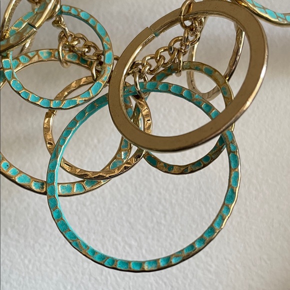 Elegant Gold and Turquoise Necklace - Picture 3 of 5